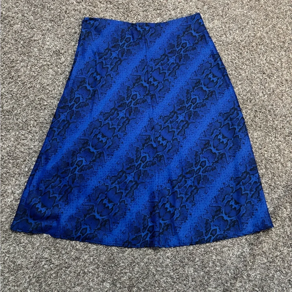 PLUS SIZE SKIRT Bar III Blue and Black A-Line Skirt